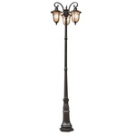 Amber Drop 3 Lantern Lamp Post