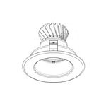 LEDR200 4 IN 12W Very Wide Beam Recessed Adj Trim White Refl
