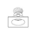 LEDR210 4 IN 12W Wide Beam Adj Square Trim White Reflector