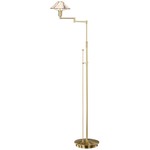 Aging Eye Glass Shade Swing Arm Floor Lamp