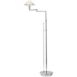 Aging Eye Glass Shade Swing Arm Floor Lamp