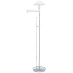 Aging Eye Glass Shade Swing Arm Floor Lamp
