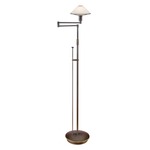 Aging Eye Glass Shade Swing Arm Floor Lamp