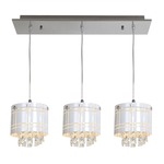 Kalista 3-Light Bar Pendant with Crystal Drops