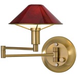 Aging Eye Glass Shade Swing Arm Wall Lamp