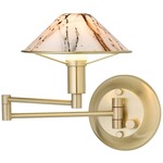 Aging Eye Glass Shade Swing Arm Wall Lamp