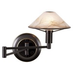 Aging Eye Glass Shade Swing Arm Wall Lamp