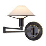 Aging Eye Glass Shade Swing Arm Wall Lamp