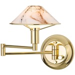 Aging Eye Glass Shade Swing Arm Wall Lamp