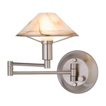 Aging Eye Glass Shade Swing Arm Wall Lamp