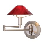 Aging Eye Glass Shade Swing Arm Wall Lamp
