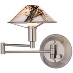 Aging Eye Glass Shade Swing Arm Wall Lamp