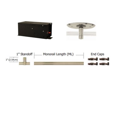 Monorail 300W Remote Kit 1 Inch Drop