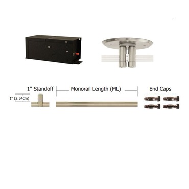 Monorail 600W Remote Dual Feed Kit 1 Inch Drop