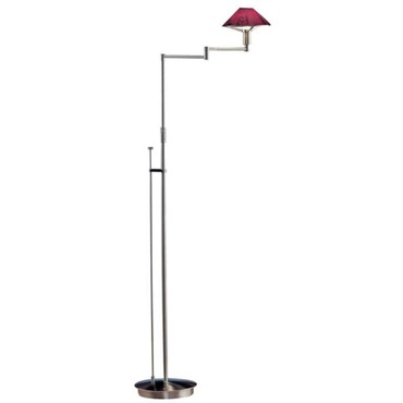 Aging Eye Glass Shade Swing Arm Floor Lamp