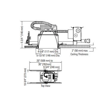 Calculite 4.5 Inch LED Square New Construction Non-IC Housin Calculite 4.5 Inch LED Square New Construction Non-IC Housin