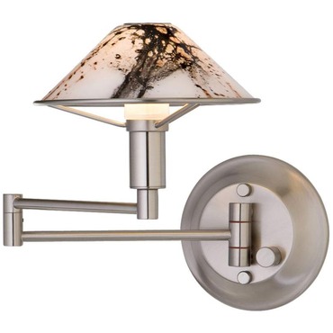 Aging Eye Glass Shade Swing Arm Wall Lamp
