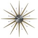 Sunburst Wall Clock - Stainless Steel / Brown Sunburst Wall Clock - Stainless Steel / Brown