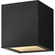 Kube Outdoor Ceiling Flush Mount - Satin Black / Etched Glass Kube Outdoor Ceiling Flush Mount - Satin Black / Etched Glass