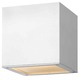 Kube Outdoor Wall Sconce - Satin White / Etched Glass Kube Outdoor Wall Sconce - Satin White / Etched Glass