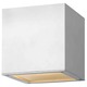 Kube Outdoor Up/Down Wall Sconce - Satin White / Etched Glass Kube Outdoor Up/Down Wall Sconce - Satin White / Etched Glass
