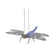Monorail Dragon Fly Functional Art - Chrome / Blue