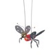 Monorail Lady Bug Functional Art - Satin Nickel / Red Monorail Lady Bug Functional Art - Satin Nickel / Red