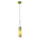 Rondelle Cylinder Pendant - Chrome / Green