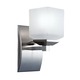 Radius Vanity Wall Sconce - Satin Nickel / Etched White