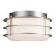 Hollywood Hills Outdoor Ceiling Flush Mount - Vista Silver / Etched White Opal Hollywood Hills Outdoor Ceiling Flush Mount - Vista Silver / Etched White Opal