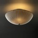 Round Bowl Ceiling Flush Mount - Nickel / Pleats Porcelain