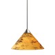 Decorative Low Voltage Short Cone Glass Pendant - Satin Nickel / Amber Drift Decorative Low Voltage Short Cone Glass Pendant - Satin Nickel / Amber Drift