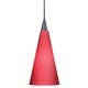 Decorative Low Voltage Tall Cone Glass Pendant - Satin Nickel / Rouge Decorative Low Voltage Tall Cone Glass Pendant - Satin Nickel / Rouge