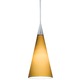 Decorative Low Voltage Tall Cone Glass Pendant - Satin Nickel / Sunset Gold Decorative Low Voltage Tall Cone Glass Pendant - Satin Nickel / Sunset Gold