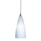Decorative Low Voltage Flute Glass Pendant - Satin Nickel / Opal
