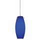 Decorative Low Voltage Ellipse Glass Pendant - Satin Nickel / Cobalt