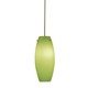 Decorative Low Voltage Ellipse Glass Pendant - Satin Nickel / Pistachio