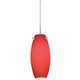 Decorative Low Voltage Ellipse Glass Pendant - Satin Nickel / Rouge