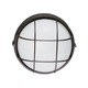 Large Round Aluminum Bulk Head W / Guard - Black / White