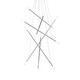 Batons 12 Light Chandelier - Satin Nickel / Frosted Batons 12 Light Chandelier - Satin Nickel / Frosted