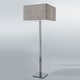 Clavius Square Floor Lamp - Chrome / White