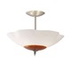 Bolinas Small Semi Flush Ceiling Mount - Satin Nickel / White / Tahoe Pine Amber