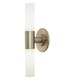 Cylinder 2 Light Bath Bar - Matte Satin Nickel / White Opal