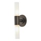 Cylinder 2 Light Bath Bar - Oil Rubbed Bronze / White Opal