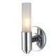 Single Cylinder Vanity Wall Sconce - Chrome / White