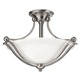 Bolla Semi Flush Ceiling Mount - Brushed Nickel / White Bolla Semi Flush Ceiling Mount - Brushed Nickel / White