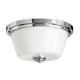 Avon Ceiling Flush Mount - Chrome / White