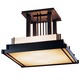 Steppe Square Ceiling Semi Flush Mount - Black / White Art