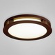 Zelkova Medium Round Ceiling Flush Mount - Mahogany / Opal