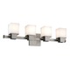 Milford Bath Bar 2-Light - Satin Nickel / Opal/Matte